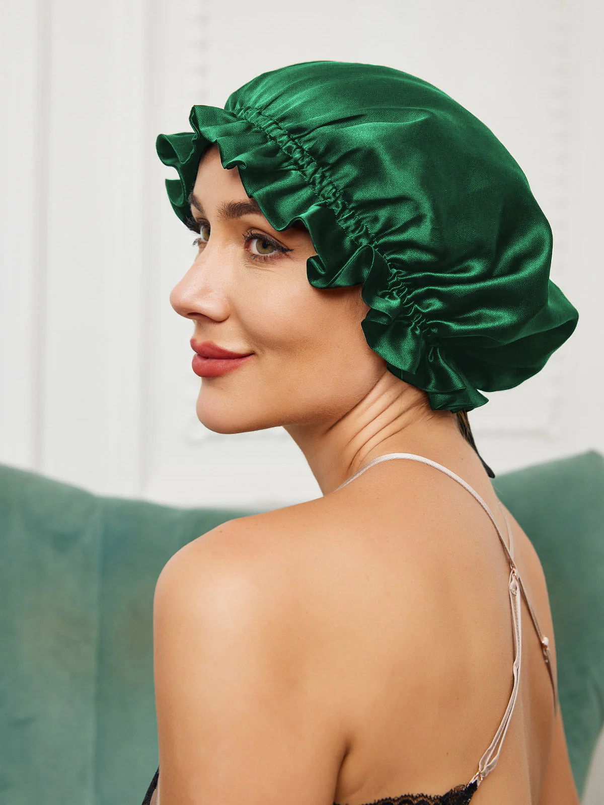 Bonnets de Couchage Double Couche en Soie Pure avec Ruban - Image 22