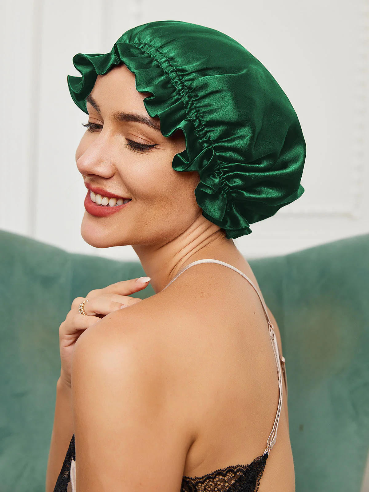 Bonnets de Couchage Double Couche en Soie Pure avec Ruban - Image 24