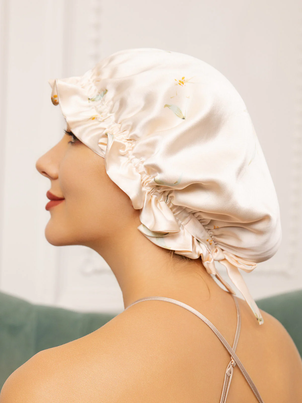 Bonnets de Couchage Double Couche en Soie Pure avec Ruban - Image 28