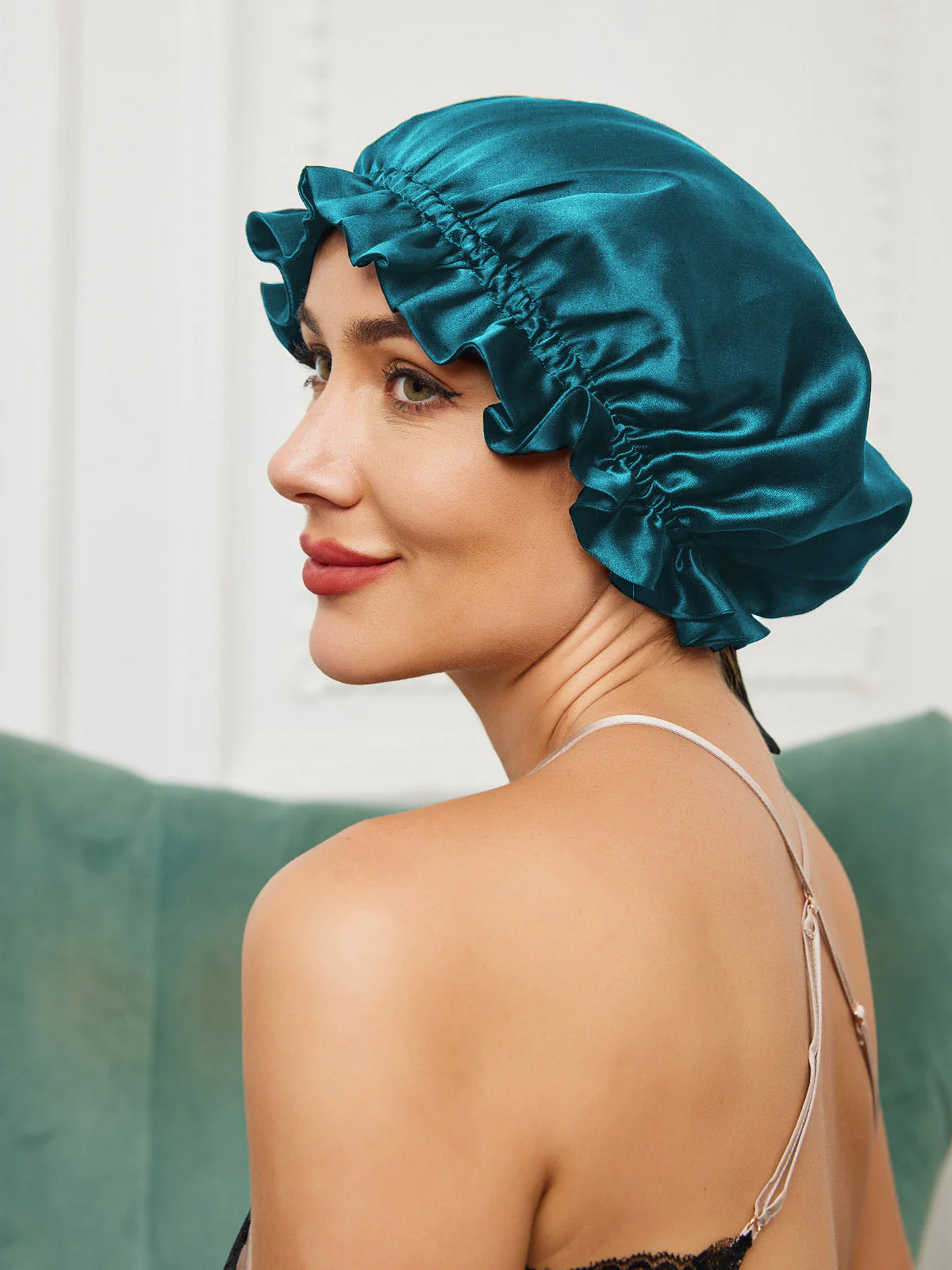 Bonnets de Couchage Double Couche en Soie Pure avec Ruban - Image 31