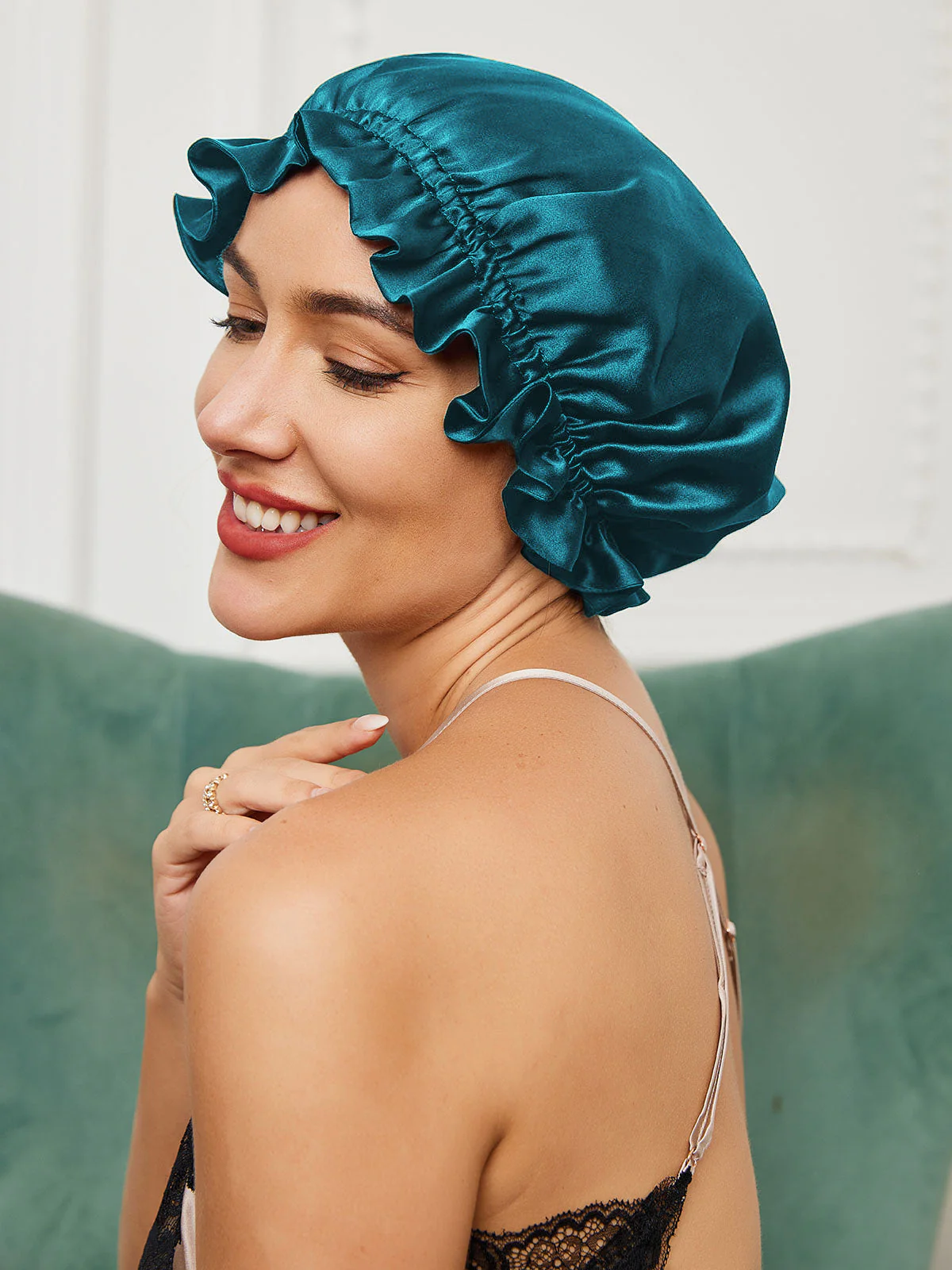 Bonnets de Couchage Double Couche en Soie Pure avec Ruban - Image 32