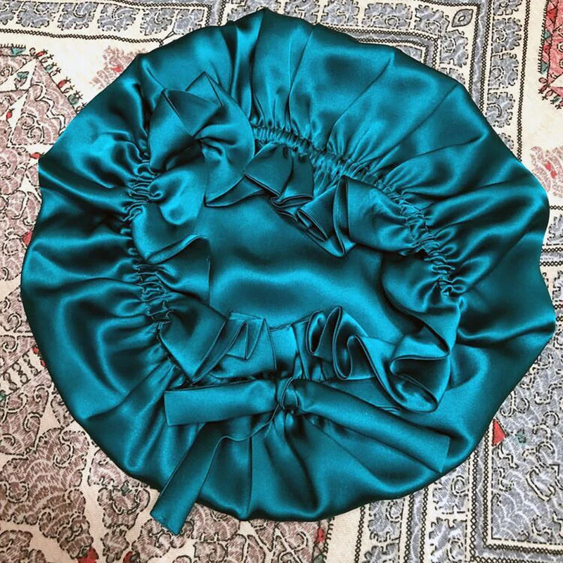 Bonnets de Couchage Double Couche en Soie Pure avec Ruban - Image 33