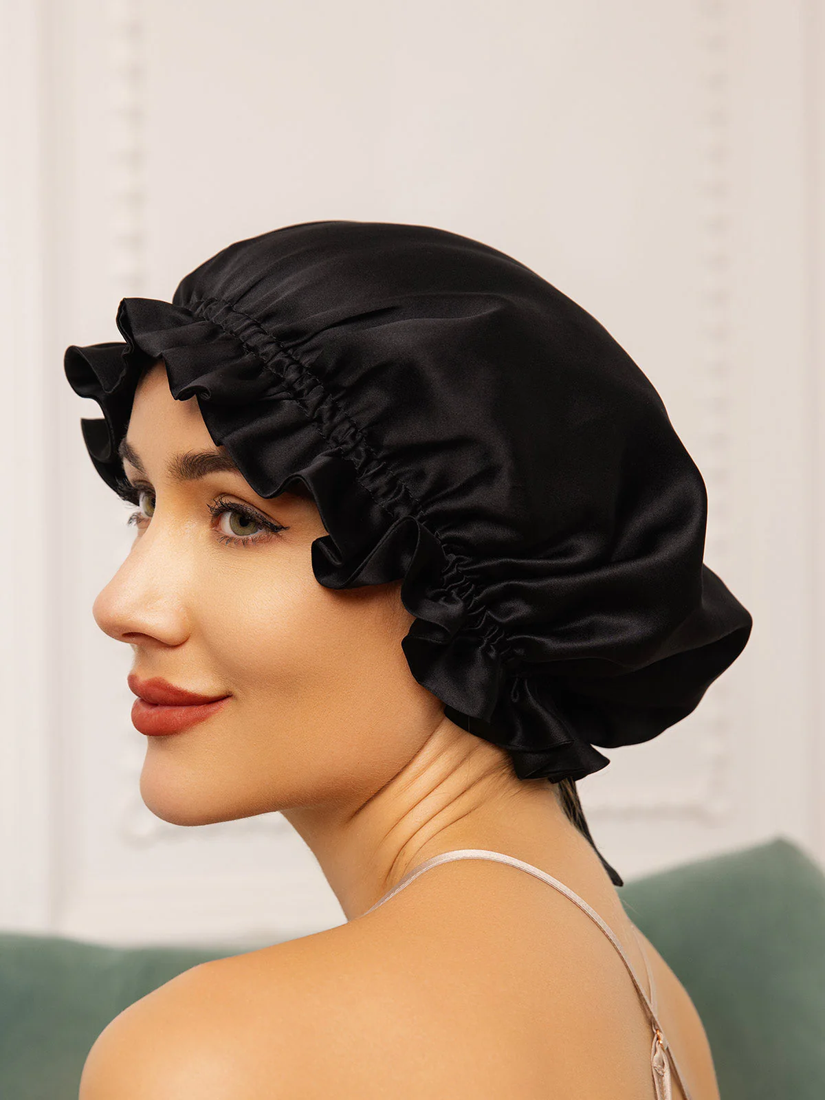 Bonnets de Couchage Double Couche en Soie Pure avec Ruban - Image 8