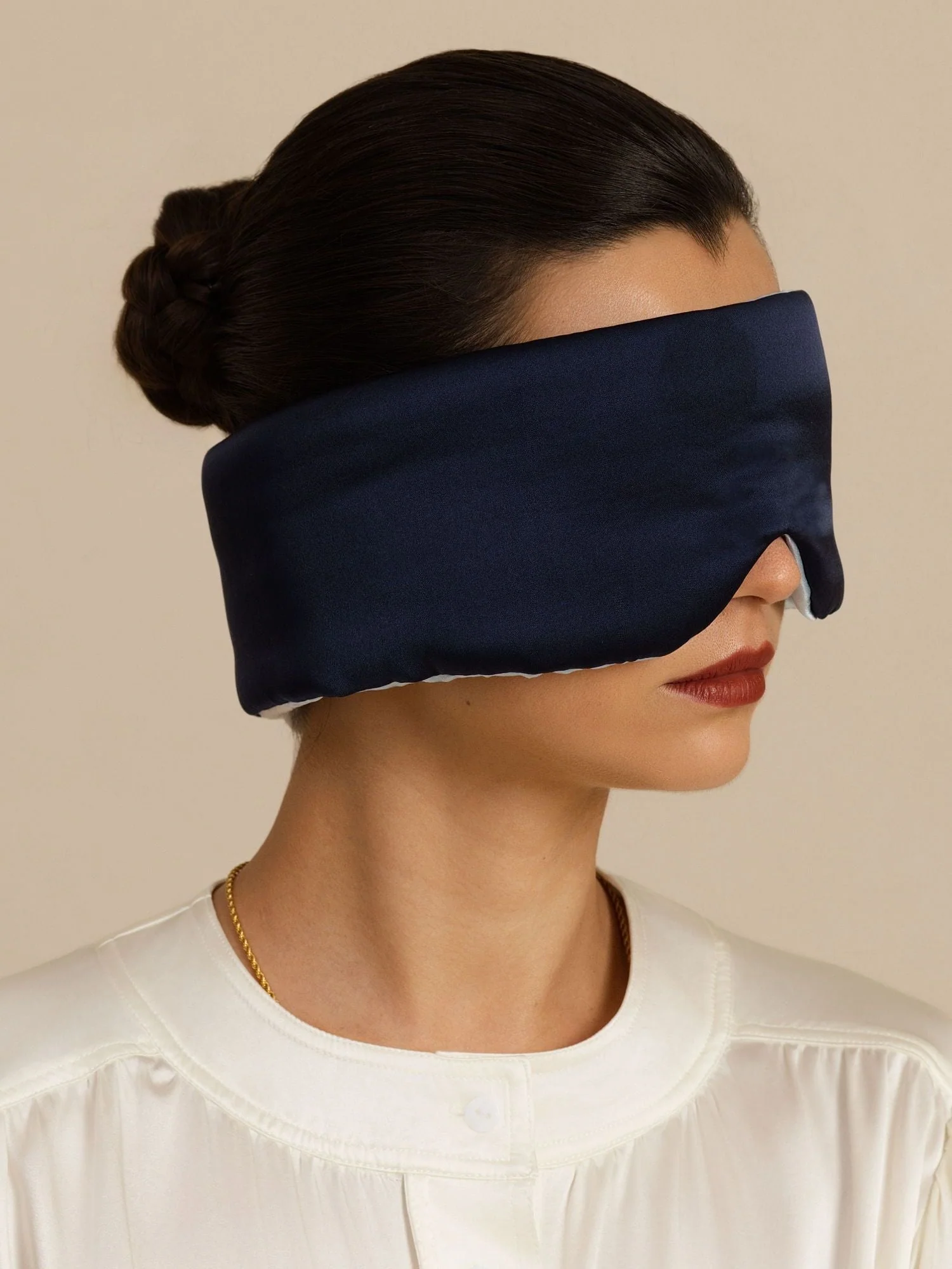 Masque De Nuit En Soie Pure Double Face Avec Fermeture Velcro Silencieuse - Image 9