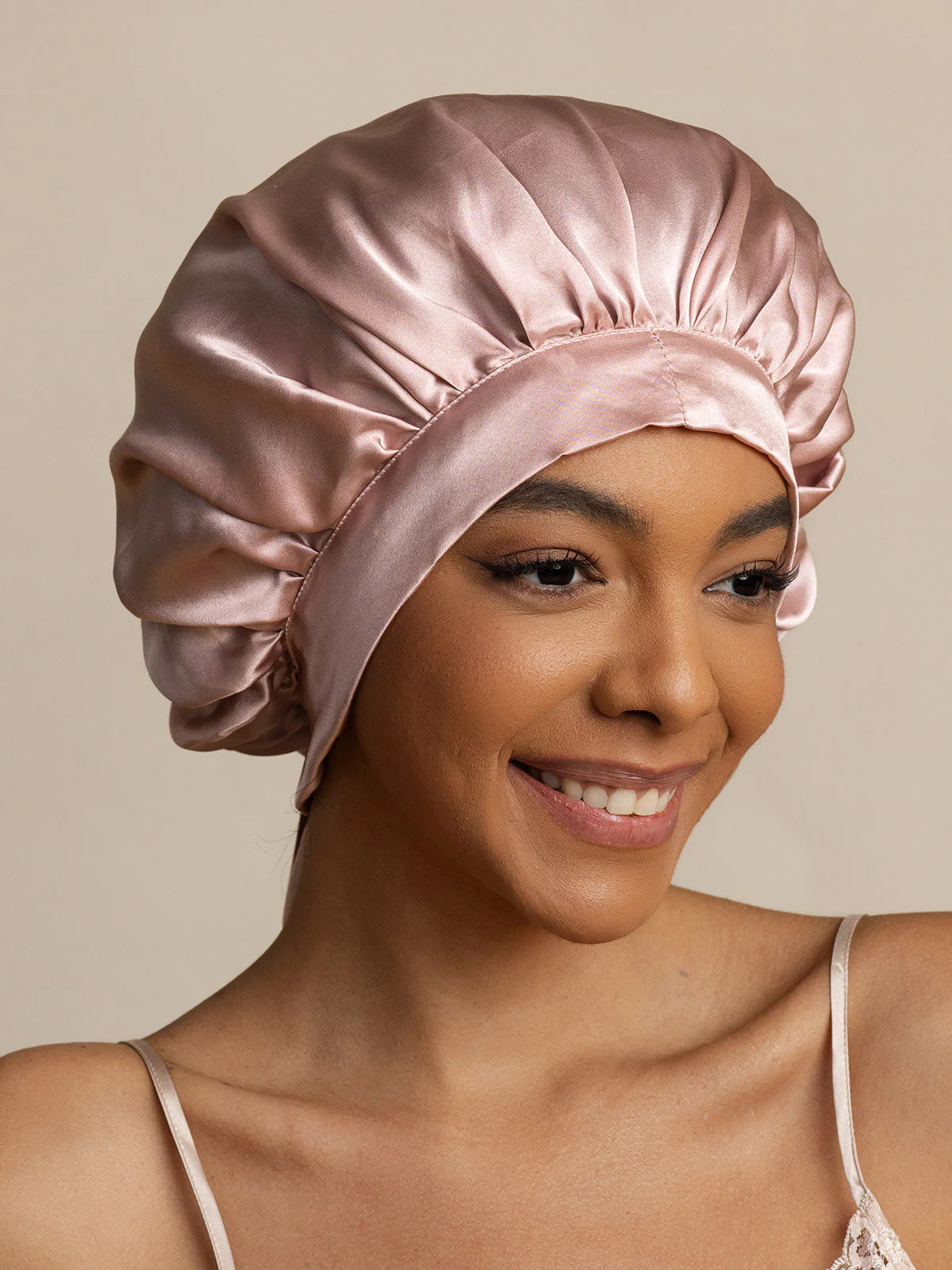 Bonnet de nuit élégant en soie pure avec longs rubans - Image 11