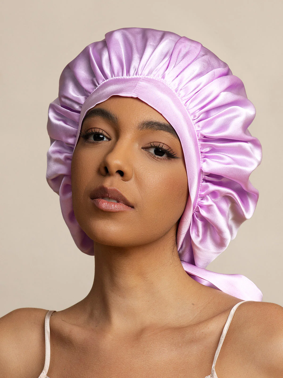 Bonnet de nuit élégant en soie pure avec longs rubans - Image 37