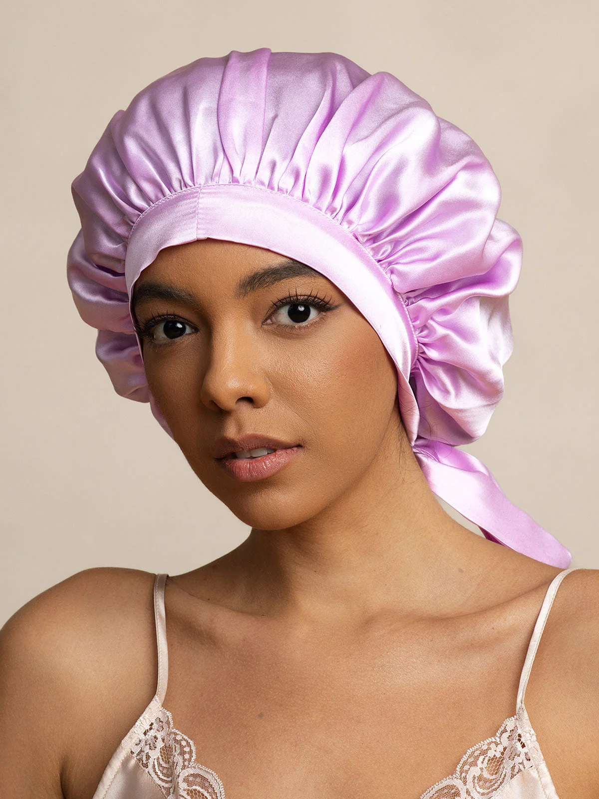 Bonnet de nuit élégant en soie pure avec longs rubans - Image 39