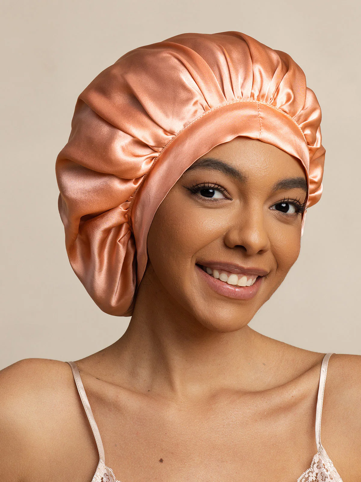 Bonnet de nuit élégant en soie pure avec longs rubans - Image 45