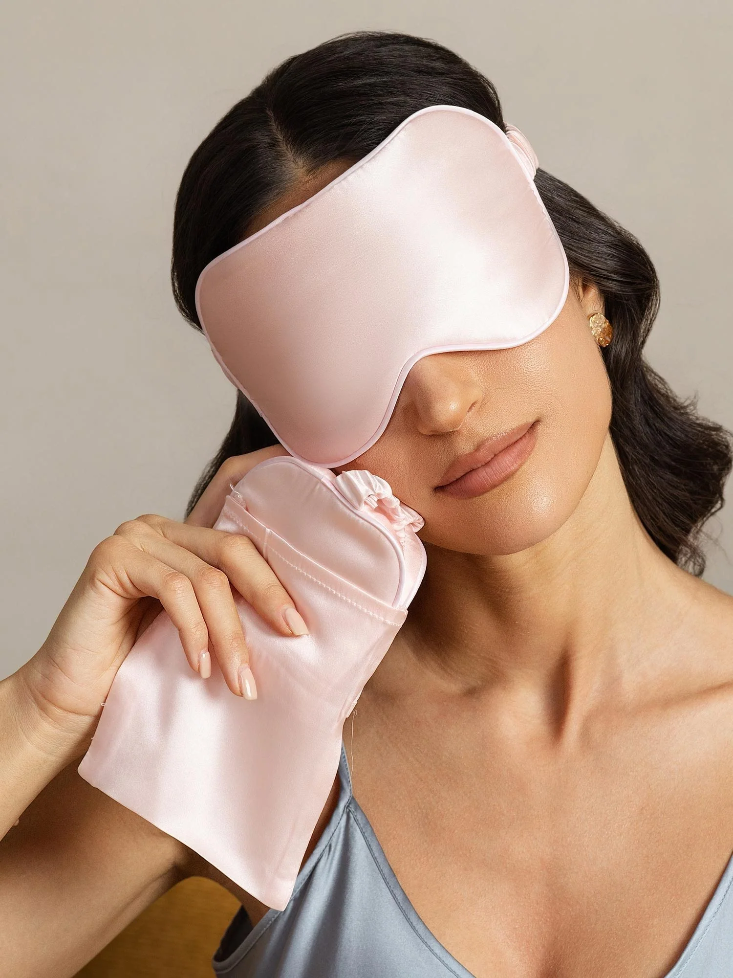 Masque Pour Les Yeux En Pure Soie Et Pochette Enveloppe Set 2 Pièces - Image 6