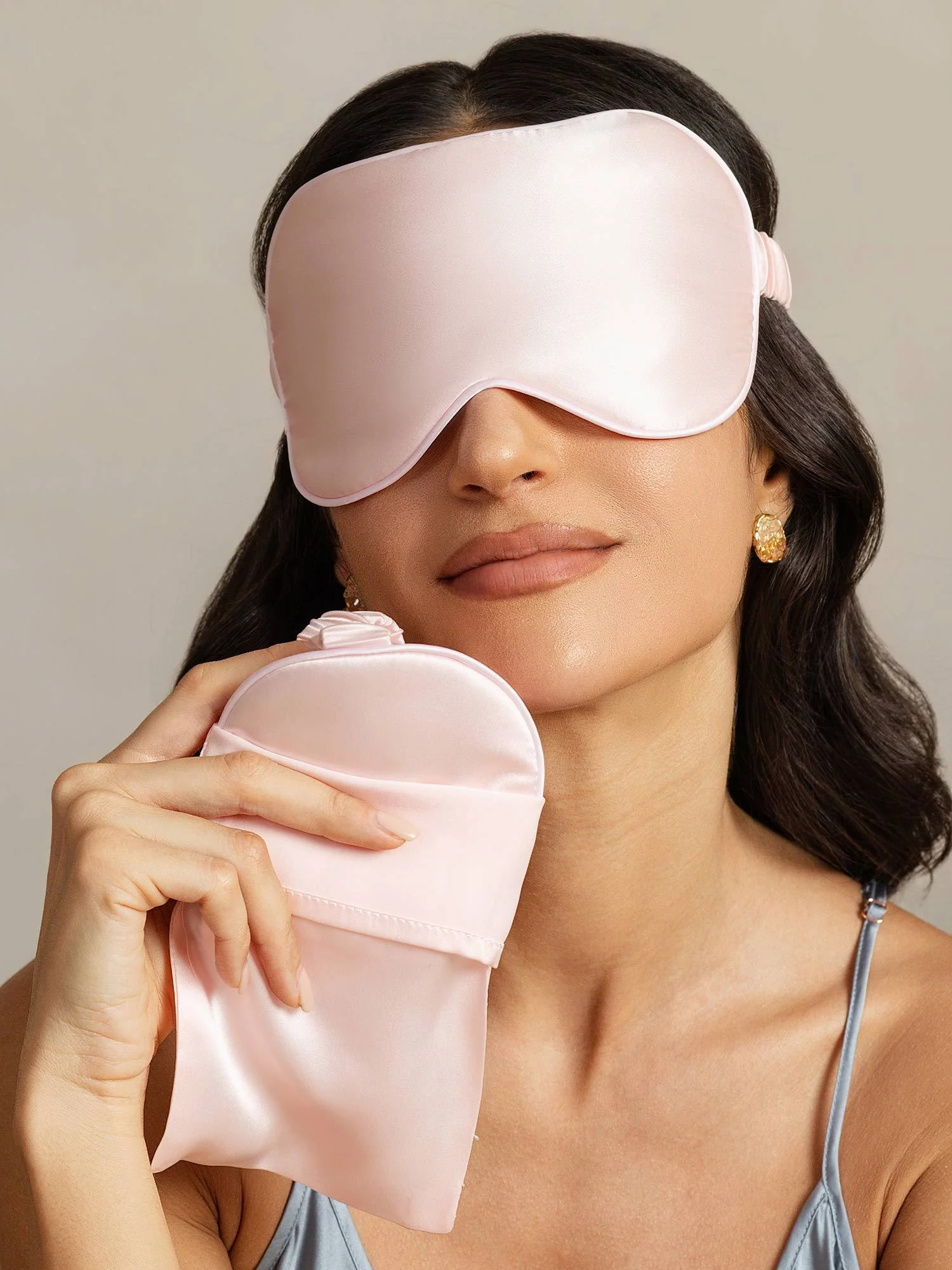 Masque Pour Les Yeux En Pure Soie Et Pochette Enveloppe Set 2 Pièces - Image 7