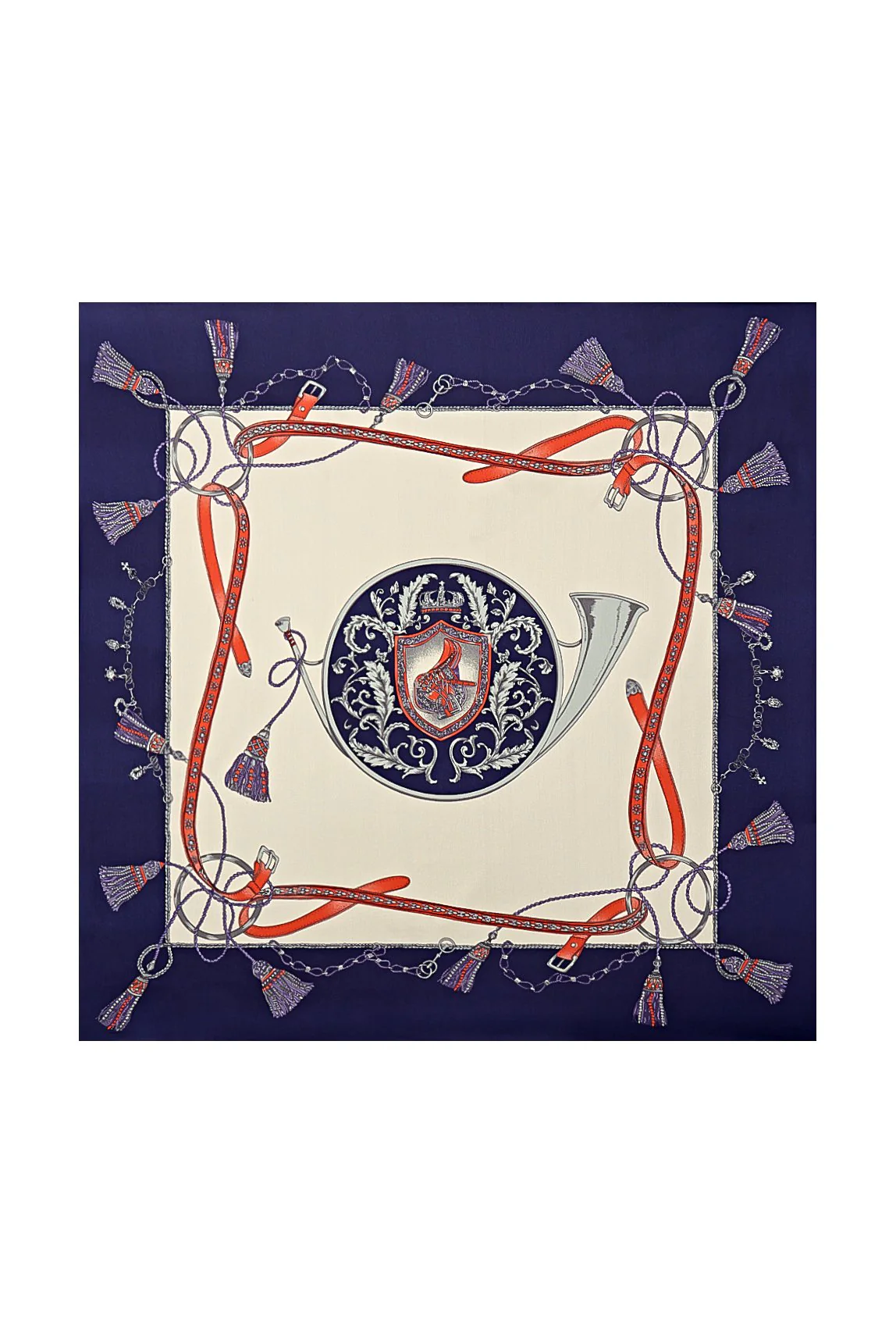 Foulard Carré en Pure Soie à Fleurs - Taille 53x53 cm