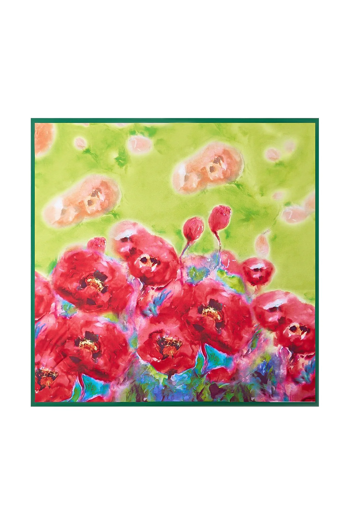 Pure Silk Flower Impression Square Scarf - Taille 53x53cm