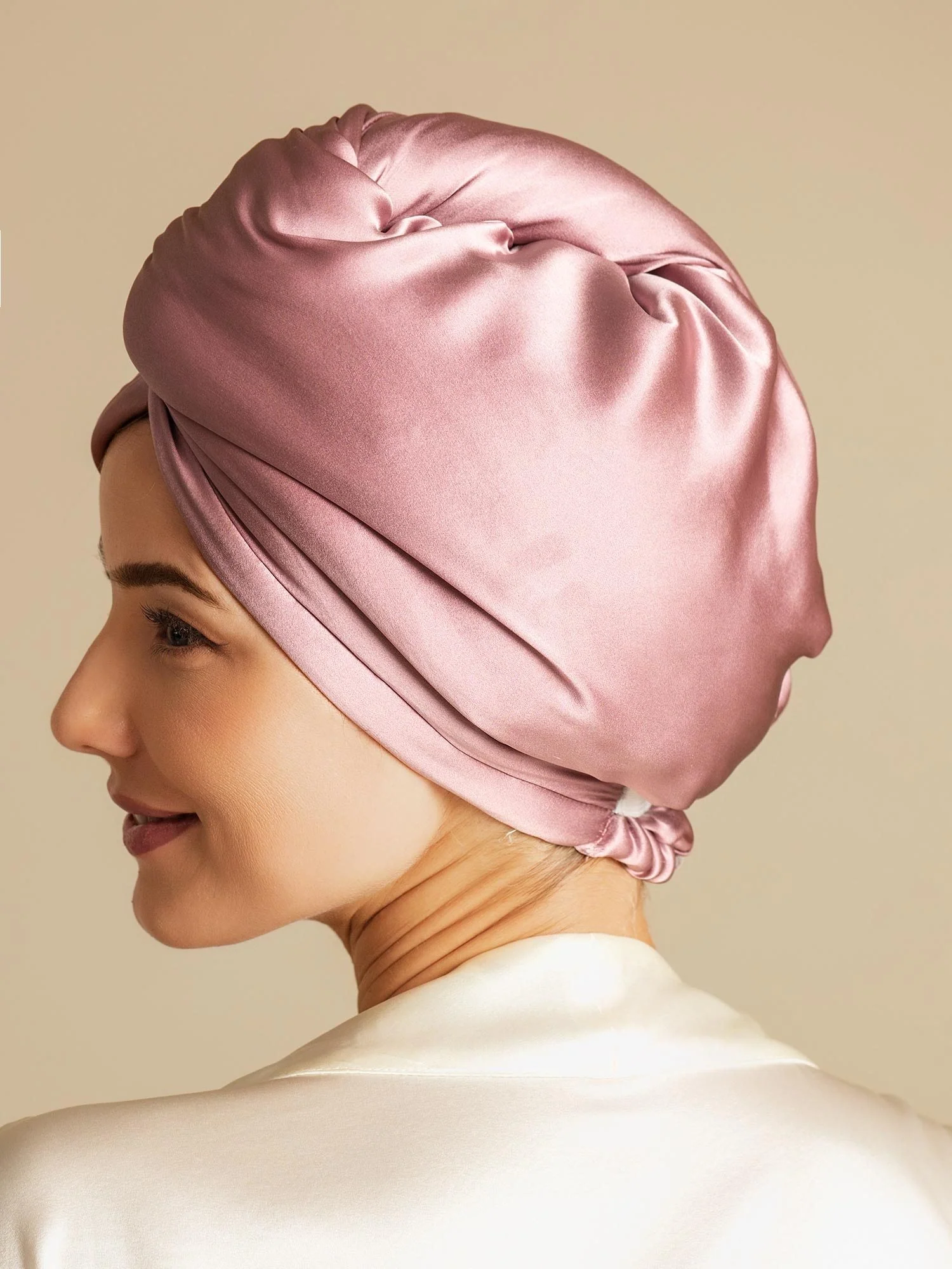 100% Soie de Mûrier Serviette Cheveux Double Face – Séchage Rapide, Anti-Frisottis & Doux pour les Cheveux - Image 2
