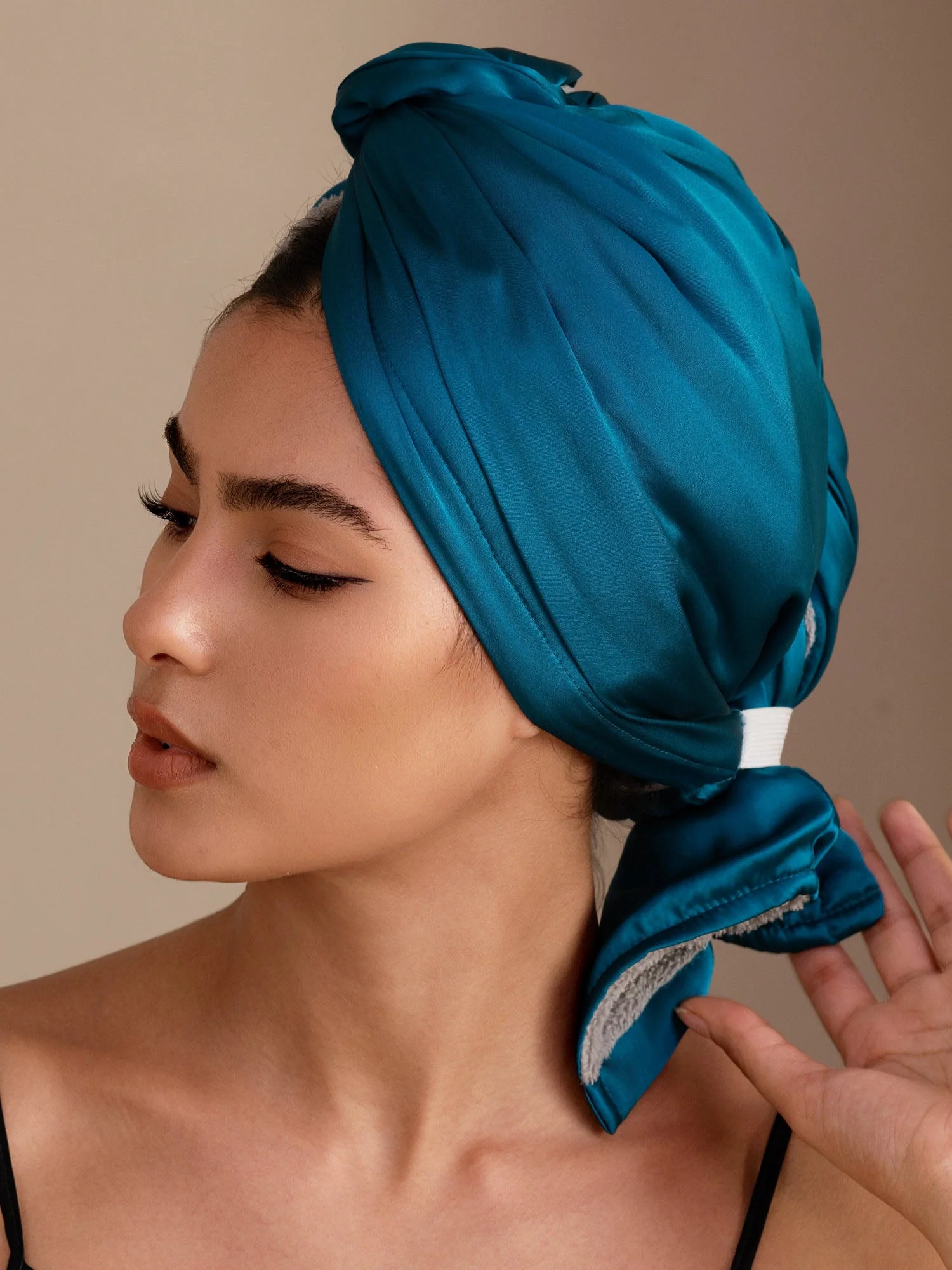 100% Soie de Mûrier Serviette Cheveux Double Face – Séchage Rapide, Anti-Frisottis & Doux pour les Cheveux - Image 21