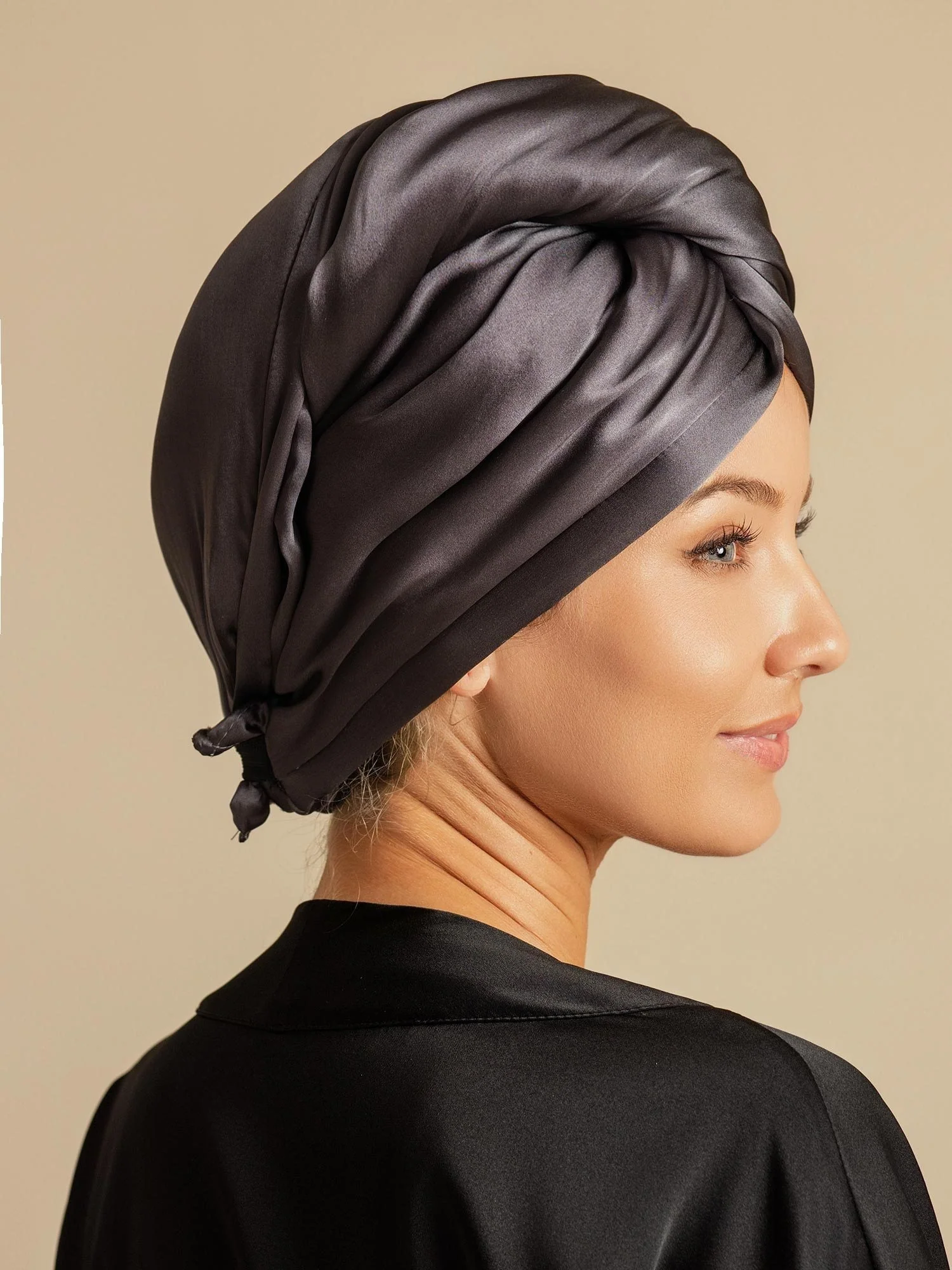 100% Soie de Mûrier Serviette Cheveux Double Face – Séchage Rapide, Anti-Frisottis & Doux pour les Cheveux - Image 42