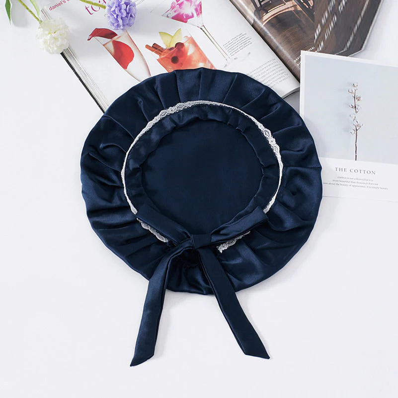 Bonnet en Dentelle de Soie Pure avec Rubans - Image 12