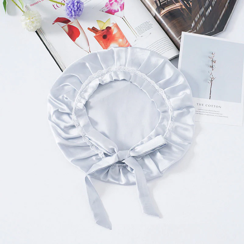 Bonnet en Dentelle de Soie Pure avec Rubans - Image 15