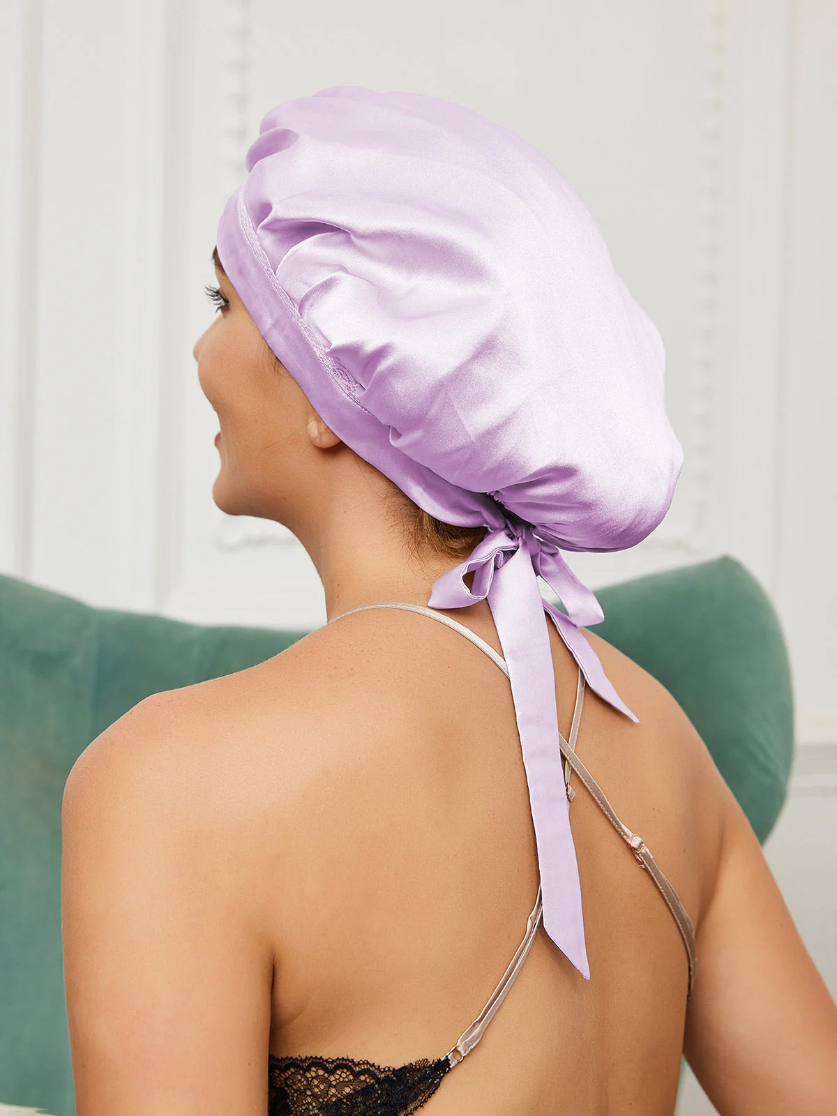 Bonnet en Dentelle de Soie Pure avec Rubans - Image 18