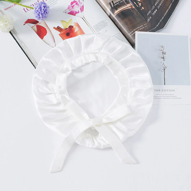 Bonnet en Dentelle de Soie Pure avec Rubans - Image 23