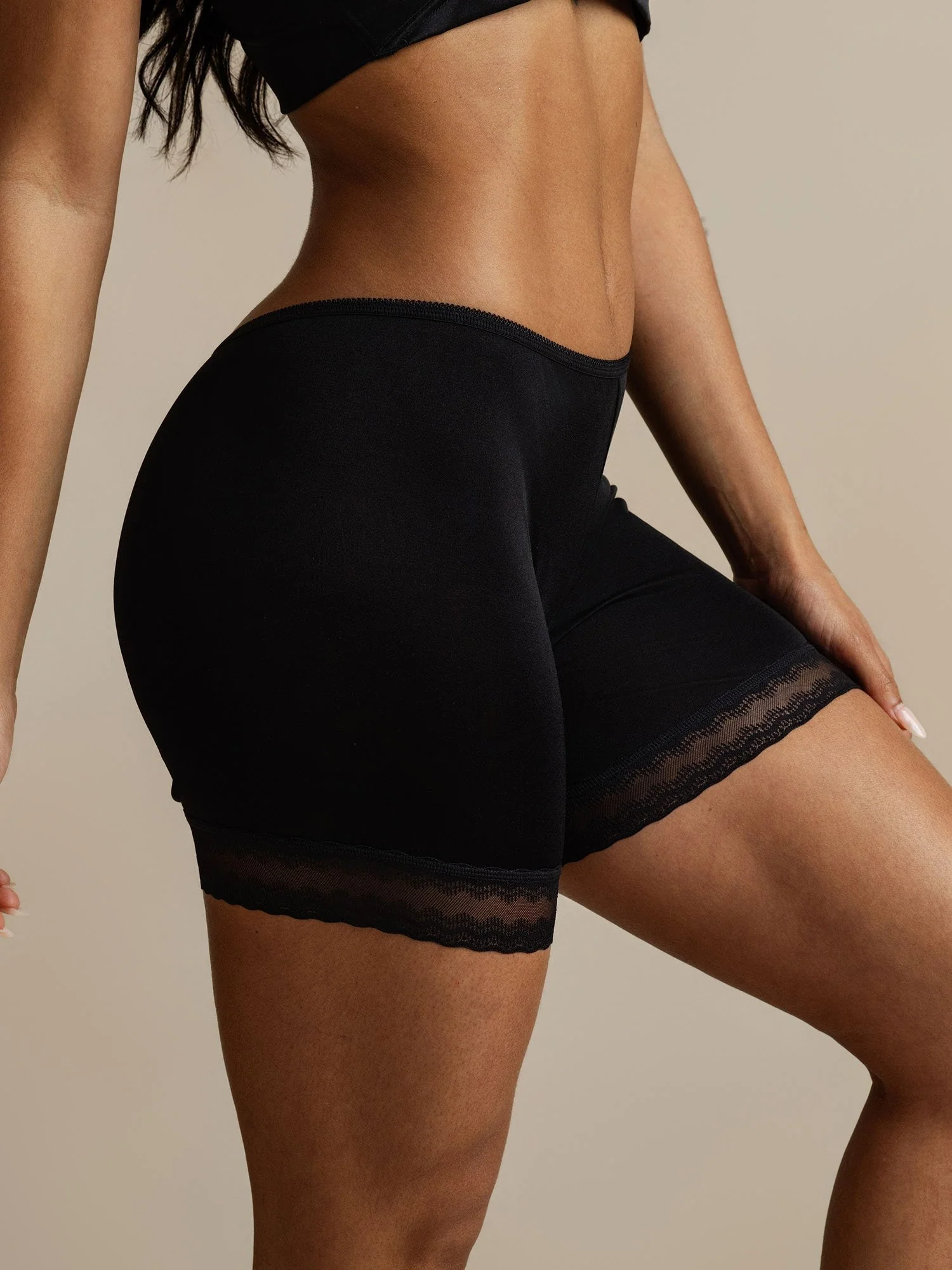 Pure Soie Dentelle Shorty Anti-Frottement