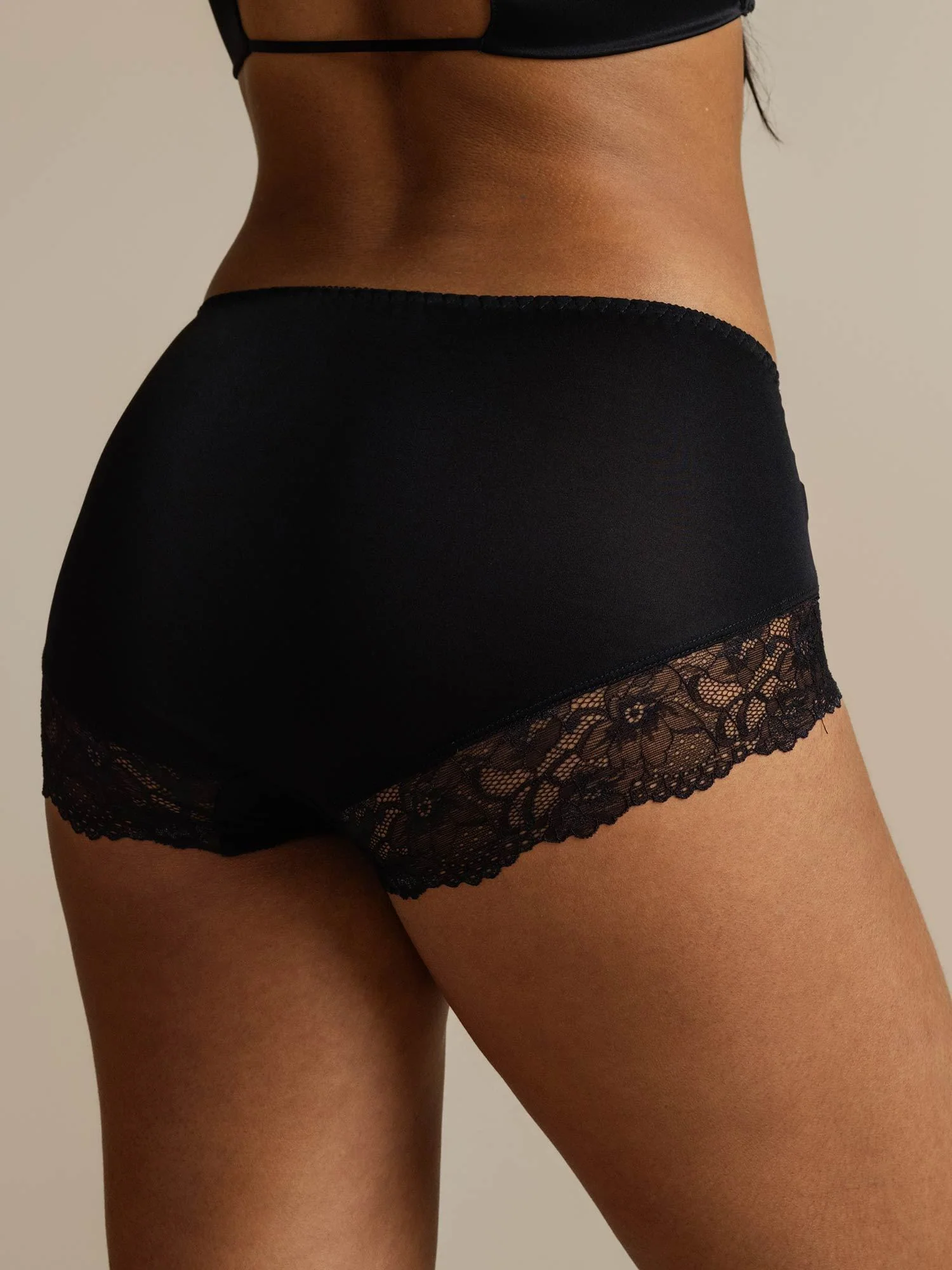 100% Soie de mûrier Culotte Taille Haute Avec Dentelle - Image 10