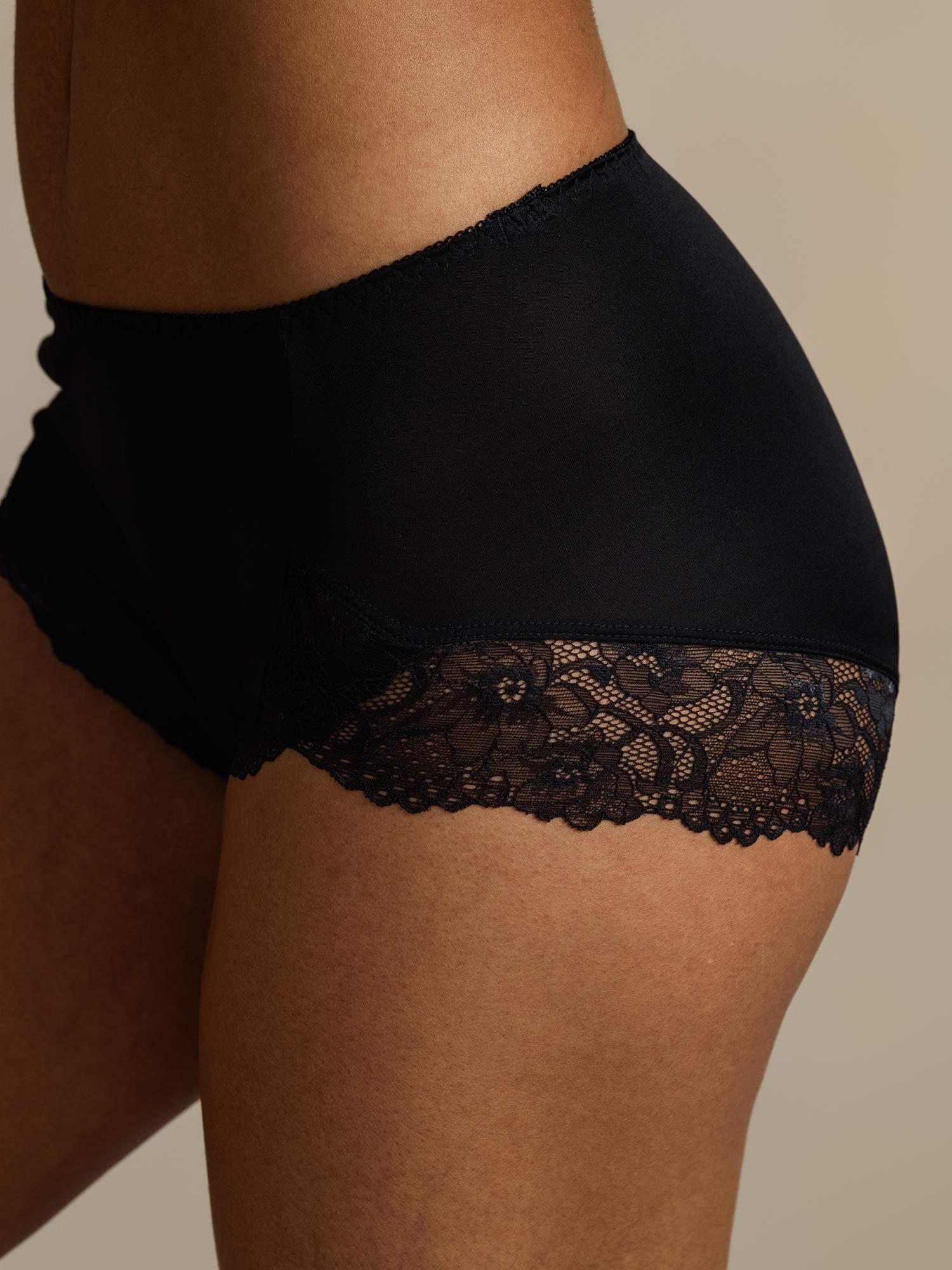 100% Soie de mûrier Culotte Taille Haute Avec Dentelle - Image 13
