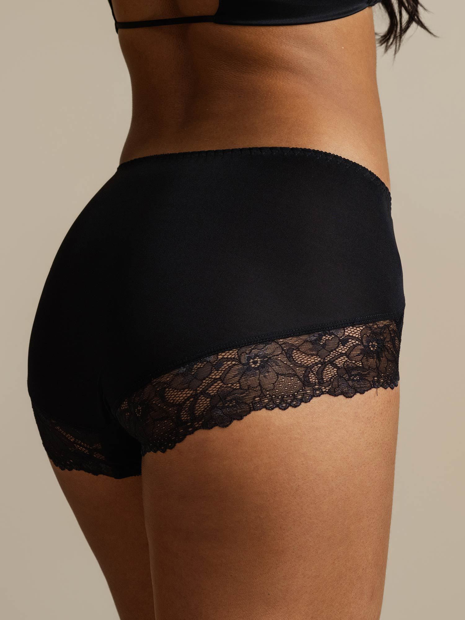 100% Soie de mûrier Culotte Taille Haute Avec Dentelle - Image 16