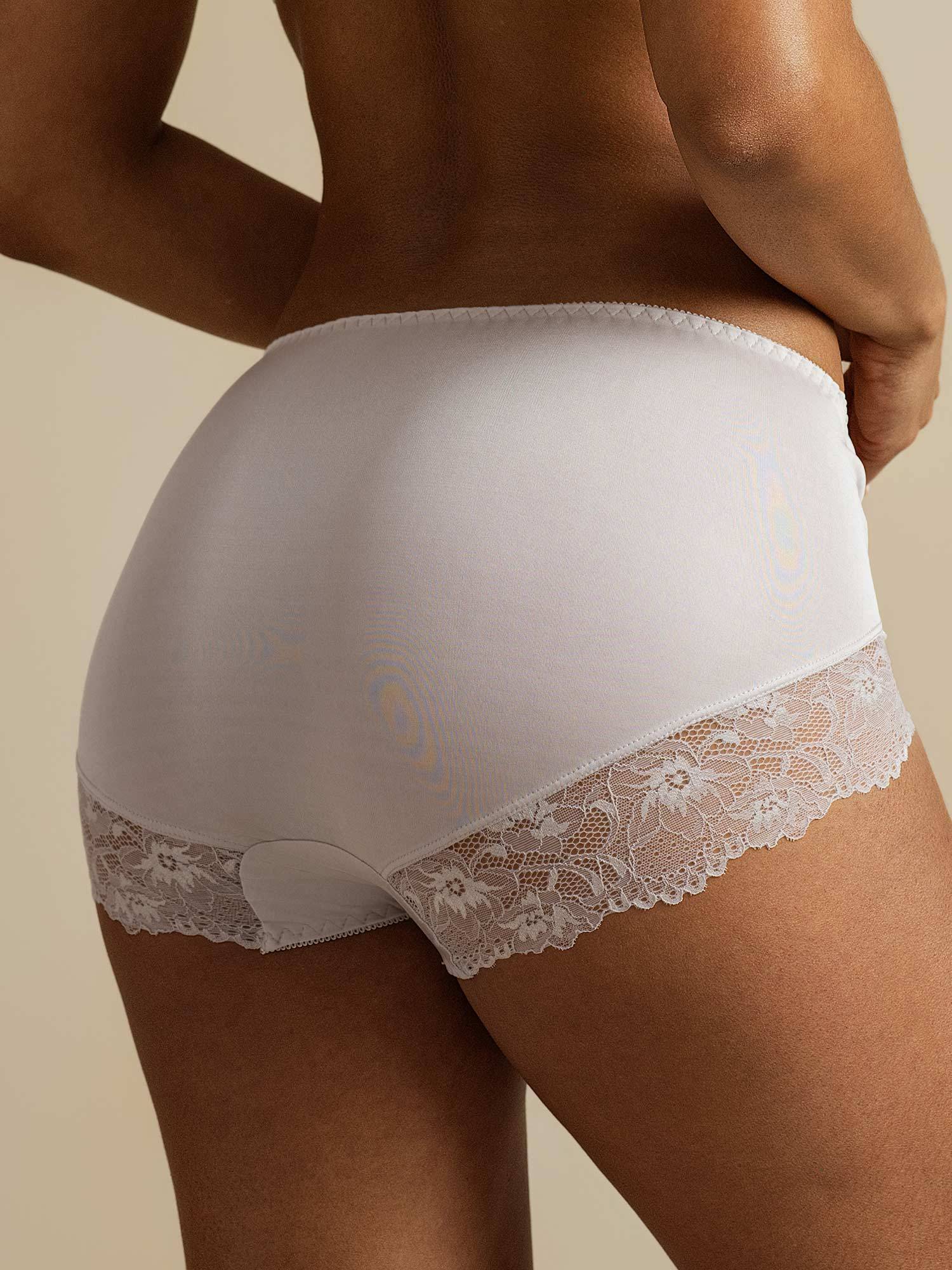 100% Soie de mûrier Culotte Taille Haute Avec Dentelle - Image 7