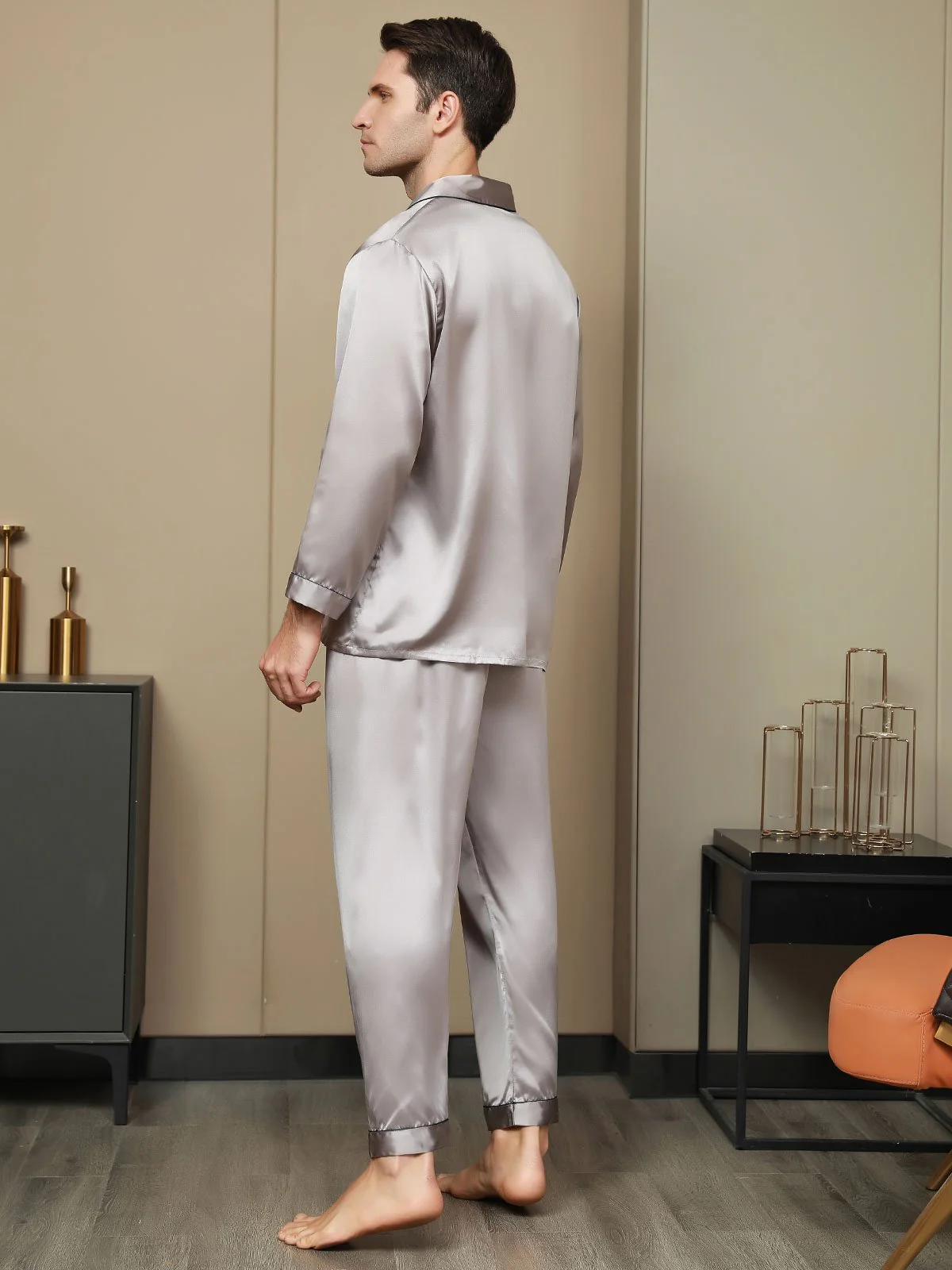 Ensemble Pyjama Pour Homme En Pure Soie À Manches Longues - Image 28