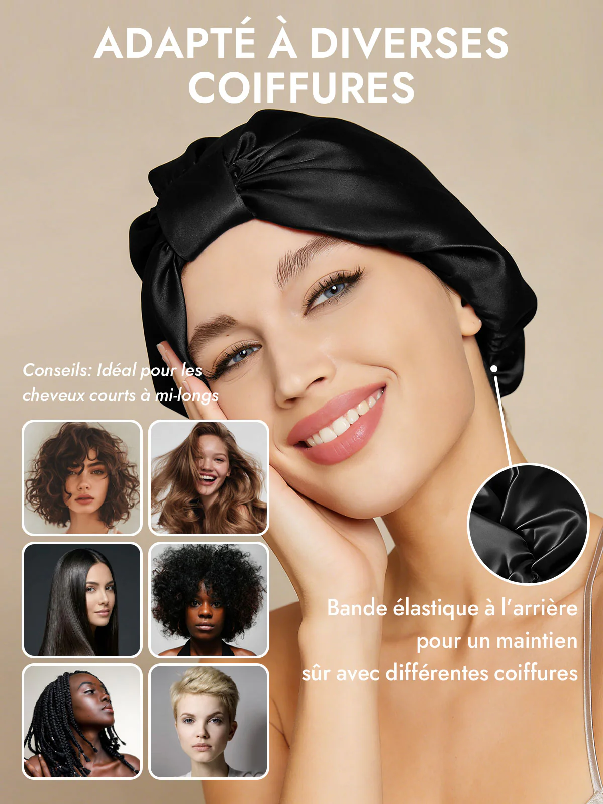 Bonnet Turban de Nuit en Pure Soie - Image 11