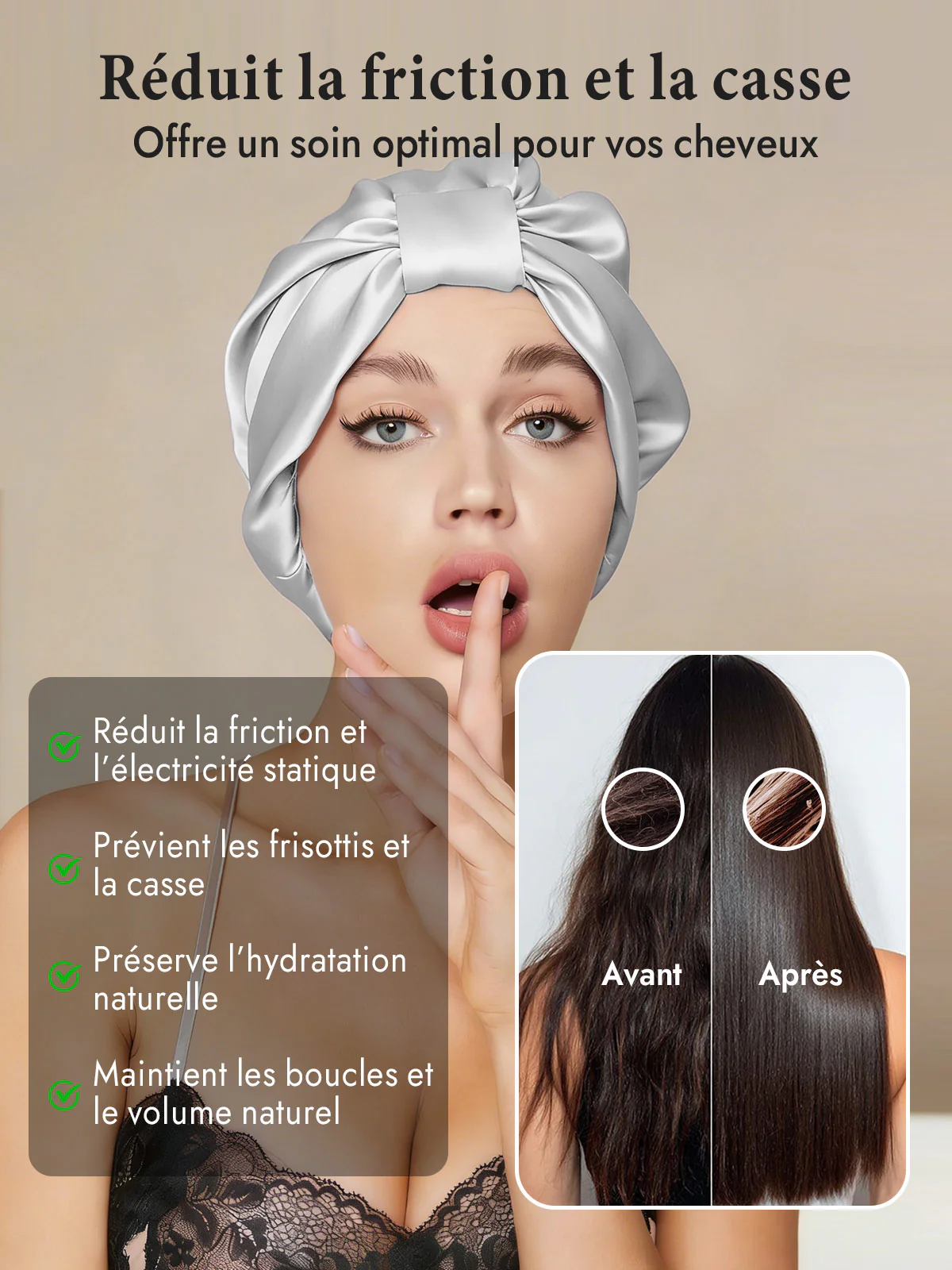 Bonnet Turban de Nuit en Pure Soie - Image 63