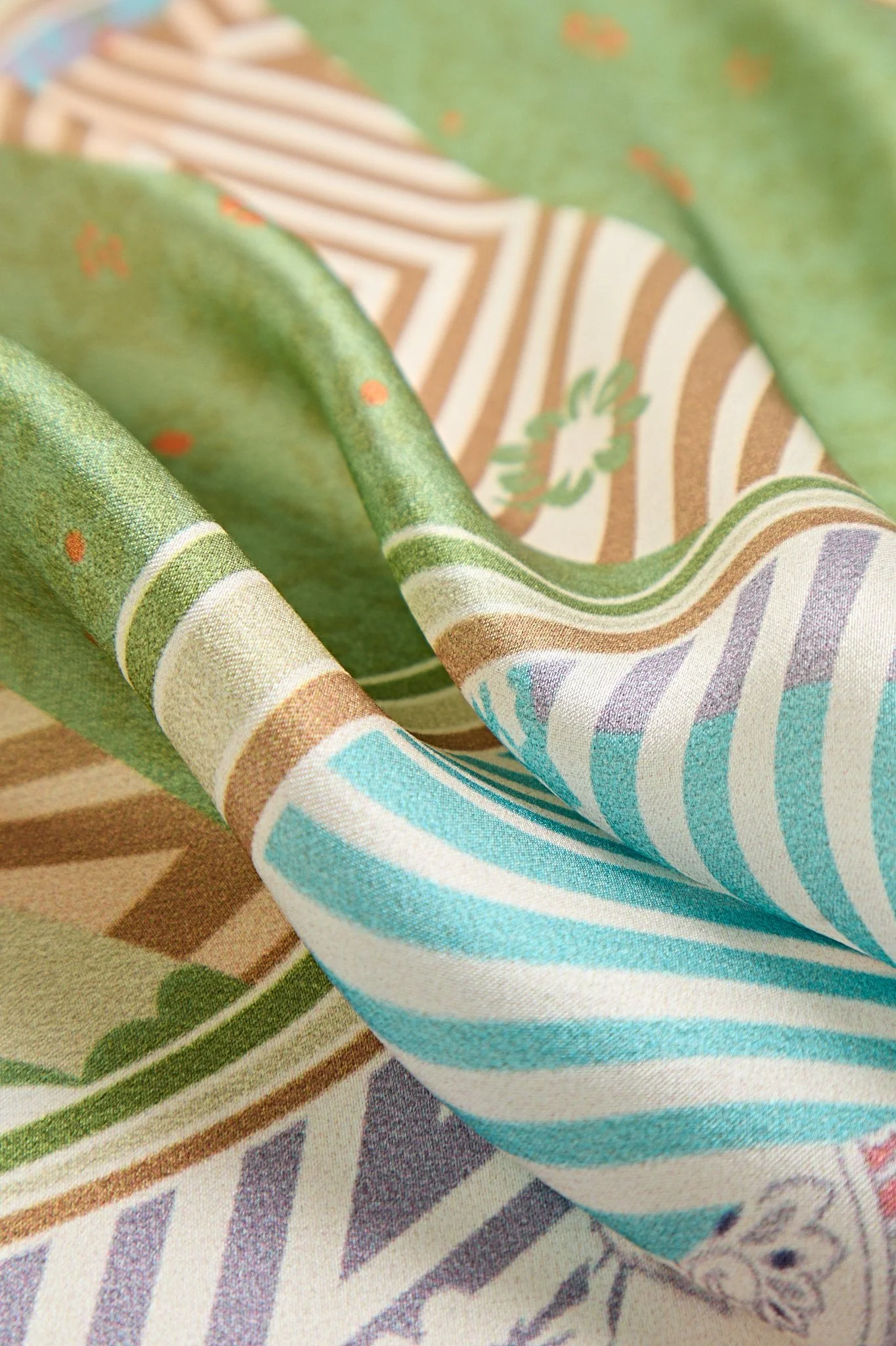 Pure Silk Pattern Stitching Square Scarf - Taille 53x53cm - Image 6