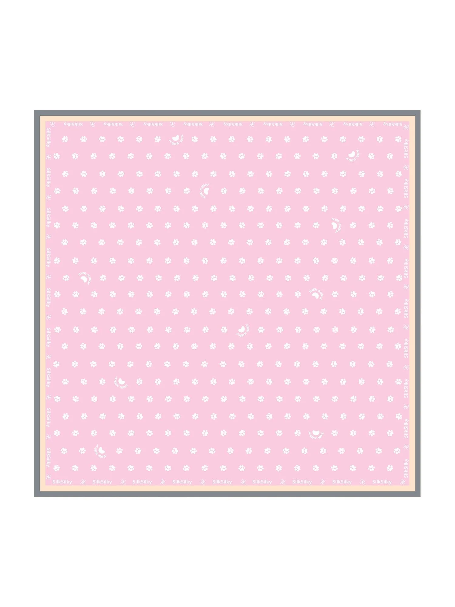 Carré en Soie Pure à Motif Empreinte de Patte - Taille 90x90cm - Image 13