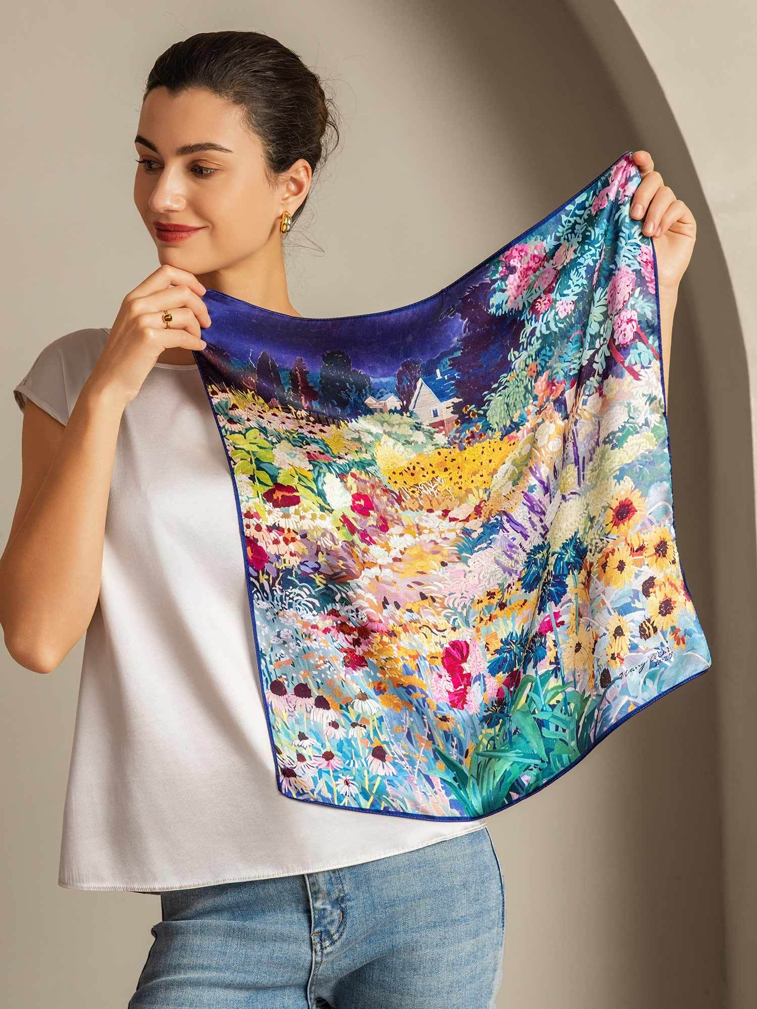 Pure Silk Foulard Carré Imprimé 53*53 cm - Image 2