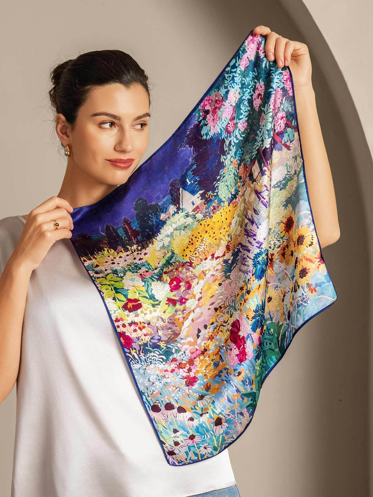 Pure Silk Foulard Carré Imprimé 53*53 cm - Image 3