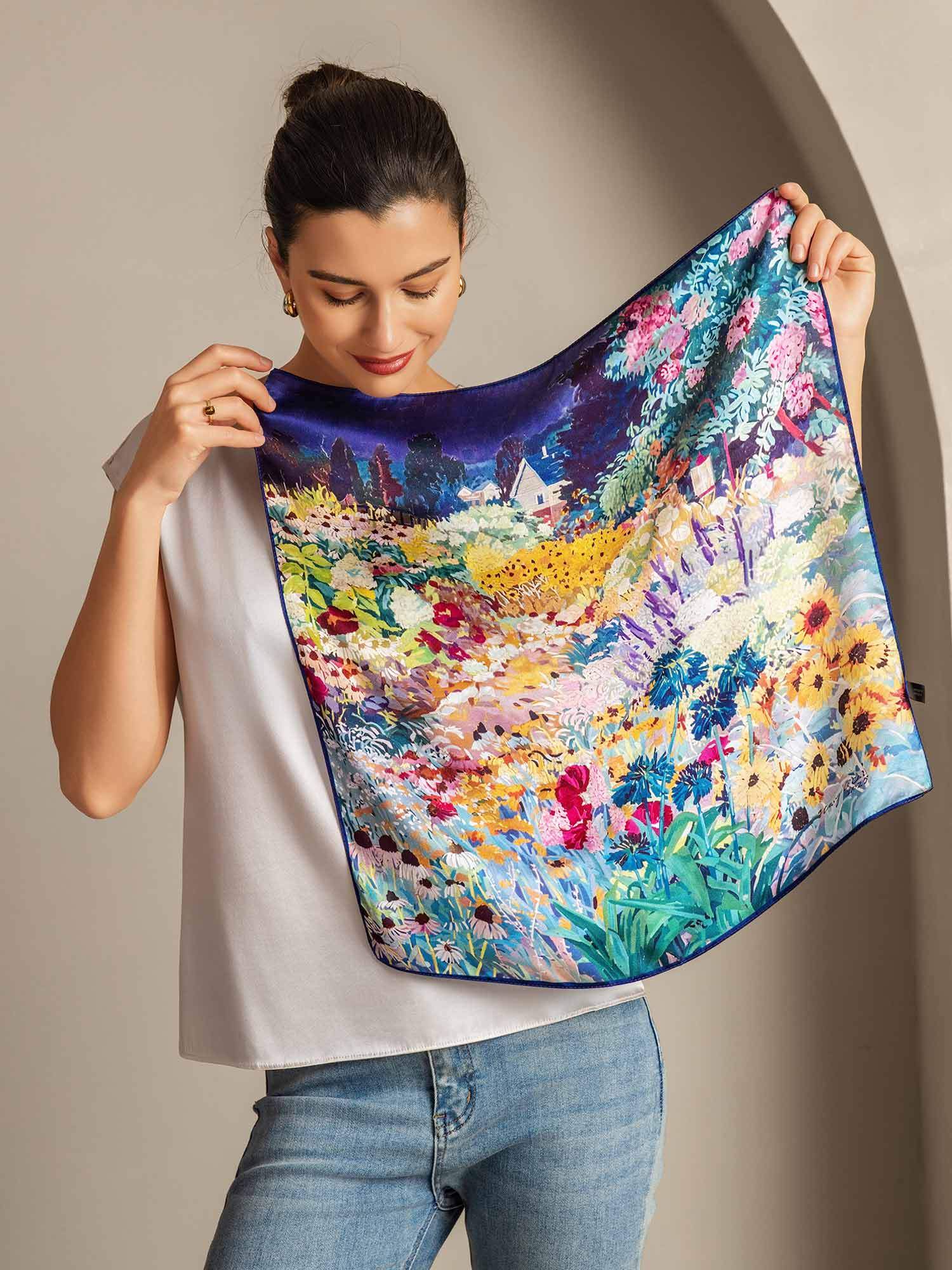 Pure Silk Foulard Carré Imprimé 53*53 cm - Image 4
