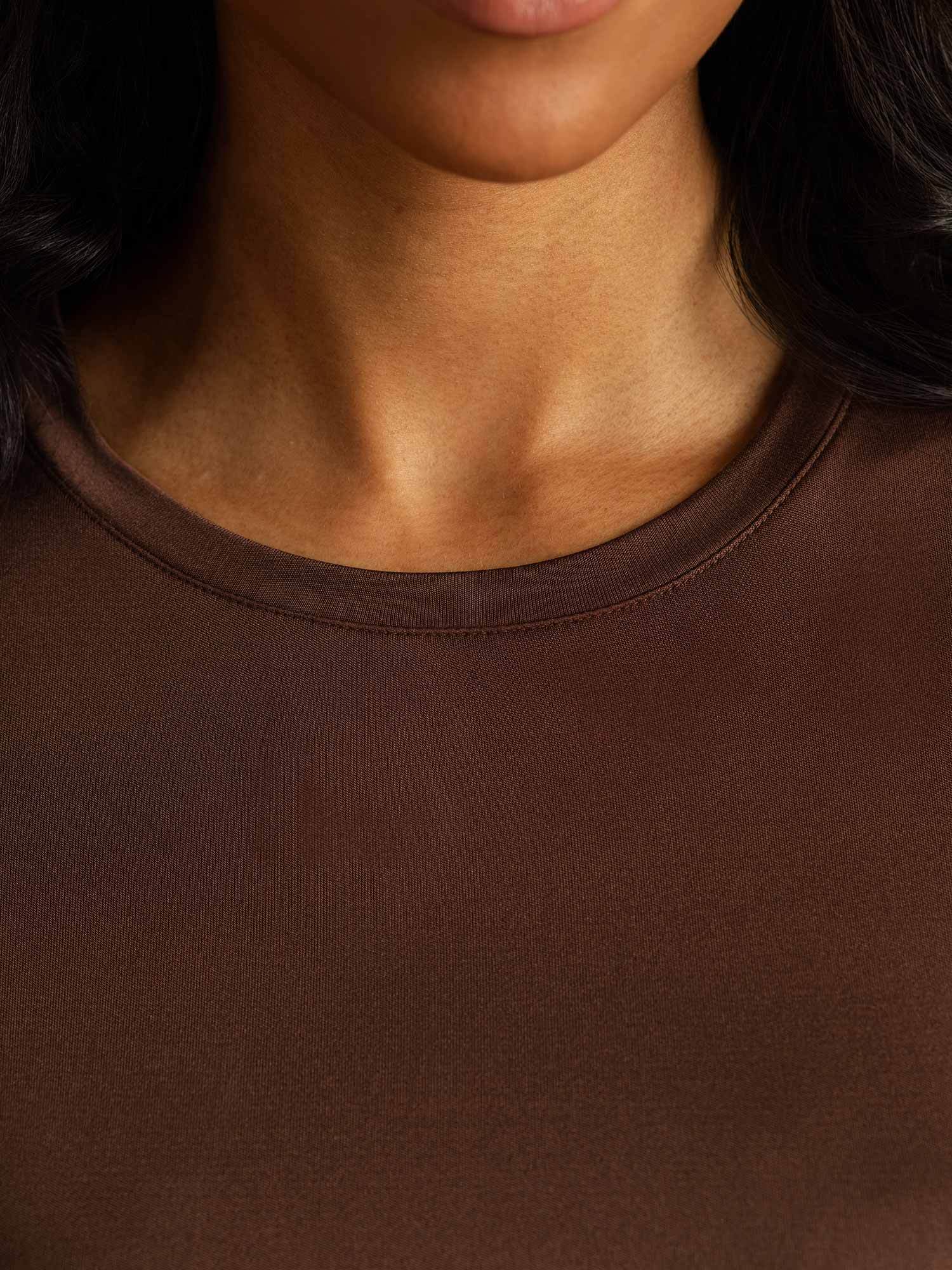 Haut À Manches Longues En Pure Soie Pour Femme À Col Rond - Image 13