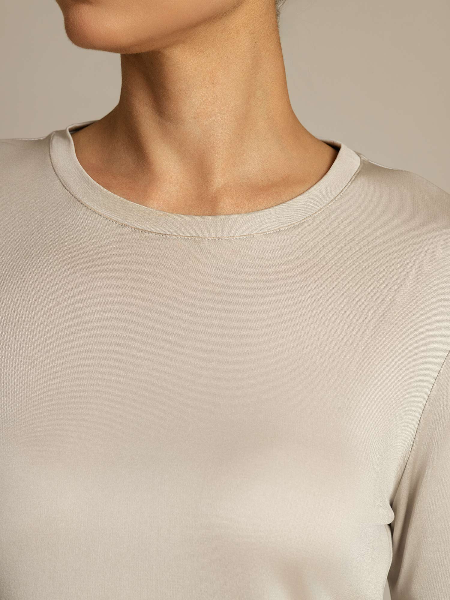 Haut À Manches Longues En Pure Soie Pour Femme À Col Rond - Image 38