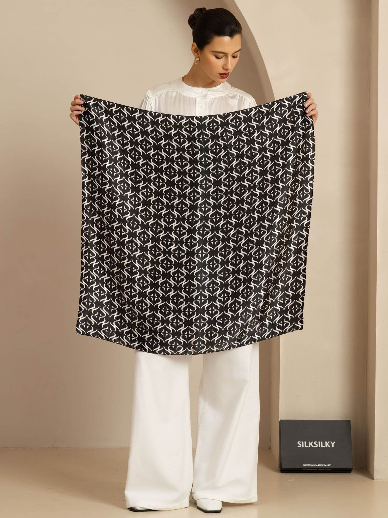 Pure Soie S Carré Foulard - Taille 90x90cm - Image 2