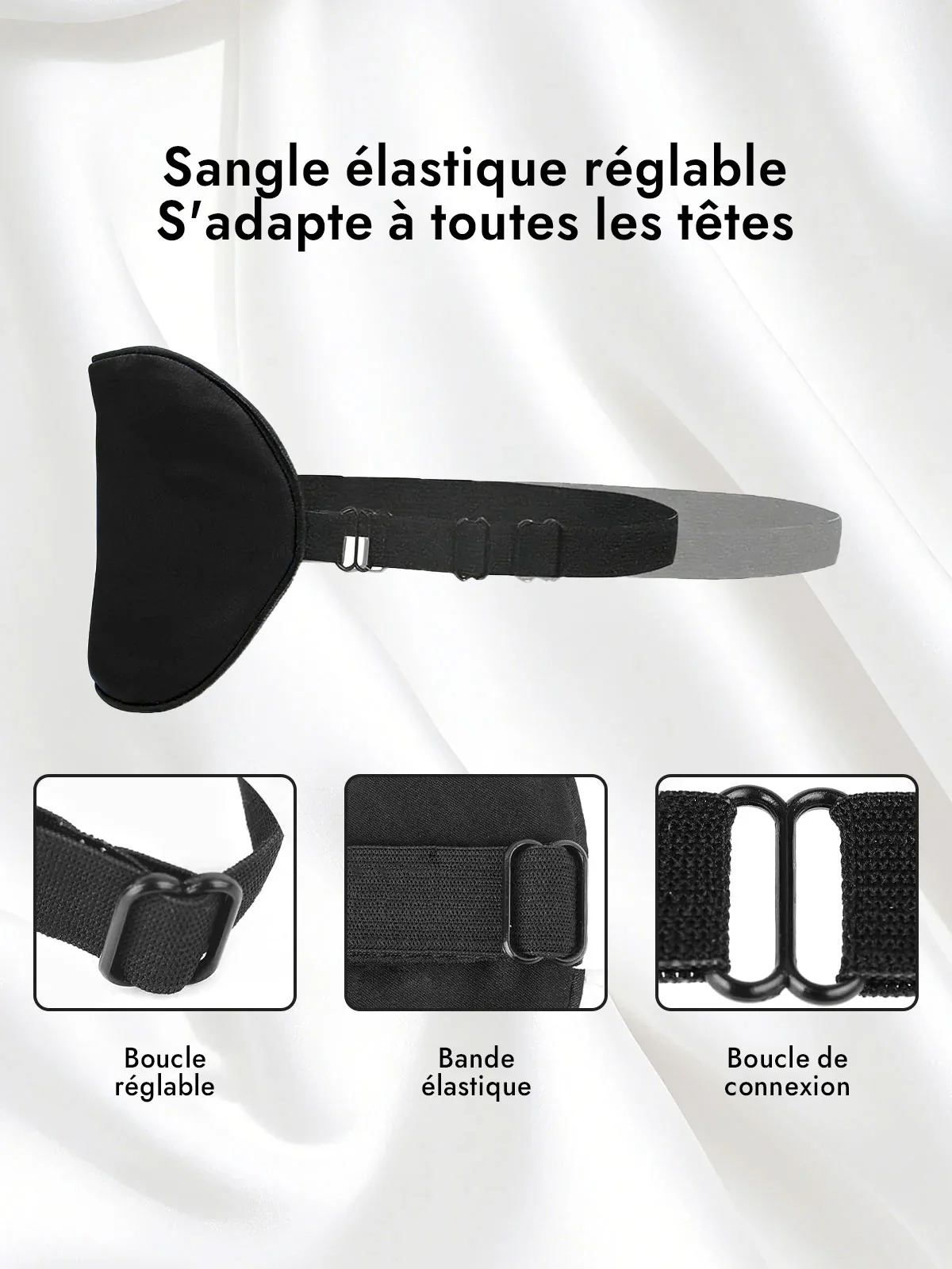 Pure Soie Élastique Bande Yeux Masque - Image 4