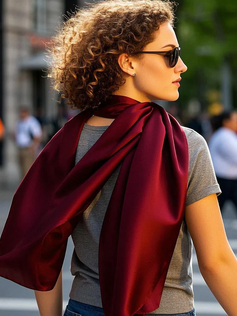 Soie Pure Rectangle Long Foulard/Châle 170x53cm / 67 - Image 14