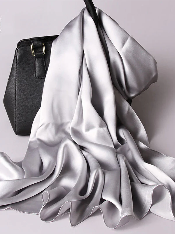 Soie Pure Rectangle Long Foulard/Châle 170x53cm / 67 - Image 19