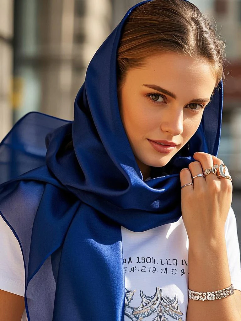 Soie Pure Rectangle Long Foulard/Châle 170x53cm / 67 - Image 22