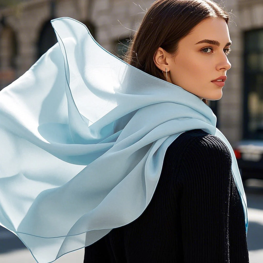 Soie Pure Rectangle Long Foulard/Châle 170x53cm / 67 - Image 27