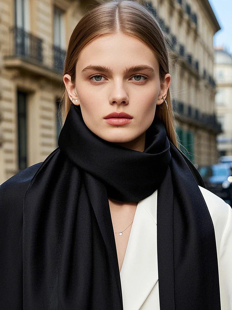 Soie Pure Rectangle Long Foulard/Châle 170x53cm / 67 - Image 3