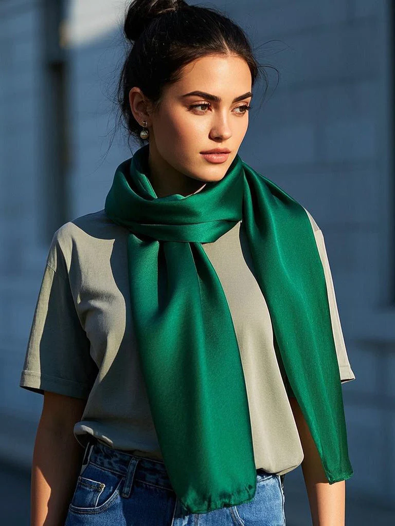 Soie Pure Rectangle Long Foulard/Châle 170x53cm / 67 - Image 38