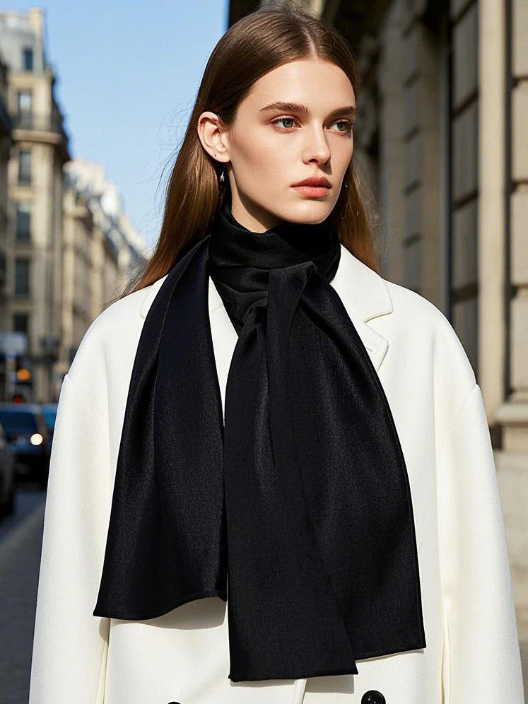 Soie Pure Rectangle Long Foulard/Châle 170x53cm / 67 - Image 4