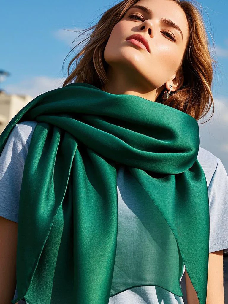 Soie Pure Rectangle Long Foulard/Châle 170x53cm / 67 - Image 40