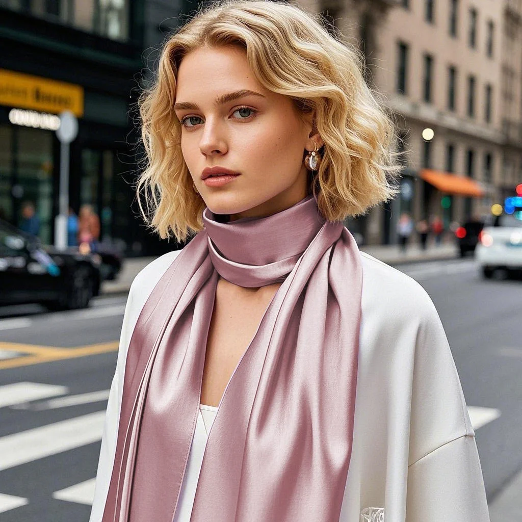 Soie Pure Rectangle Long Foulard/Châle 170x53cm / 67 - Image 44