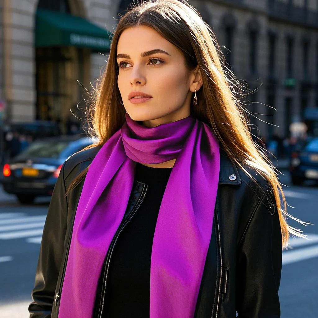 Soie Pure Rectangle Long Foulard/Châle 170x53cm / 67 - Image 58
